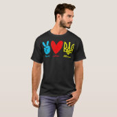Frieden, Liebe, ukrainische Flagge Ich stehe mit d T-Shirt (Vorne ganz)