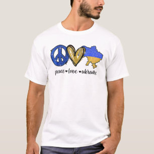 Frieden, Liebe, ukrainische Flagge Ich stehe mit d T-Shirt