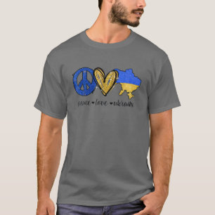 Frieden, Liebe, ukrainische Flagge Ich stehe mit d T-Shirt