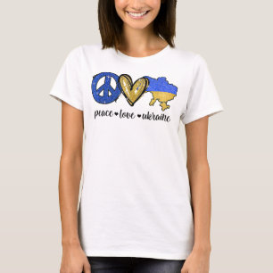 Frieden, Liebe, ukrainische Flagge Ich stehe mit d T-Shirt