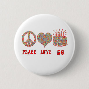 Frieden Liebe und 50 Button