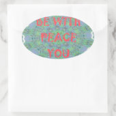 Frieden, Liebe und afrikanische Printmedien: Fried Ovaler Aufkleber (Tasche)