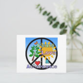 Frieden, Liebe und Akzeptanz Postkarte (Stehend Vorderseite)