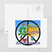 Frieden, Liebe und Akzeptanz Postkarte (Vorne/Hinten)