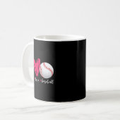 Frieden Liebe Und Baseball Lustiges Baseball-Team Kaffeetasse (Vorderseite Links)