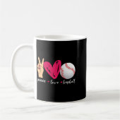 Frieden Liebe Und Baseball Lustiges Baseball-Team Kaffeetasse (Links)