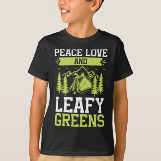 Frieden Liebe Und Blattgemüse Wandern T-Shirt
