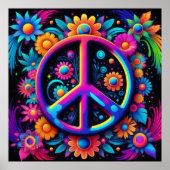 Frieden, Liebe und Blume Poster (Vorne)
