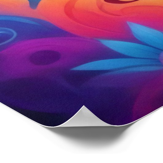 Frieden, Liebe und Blume Poster (Ecke)