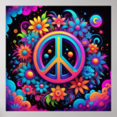 Frieden, Liebe und Blume Poster (Vorne)