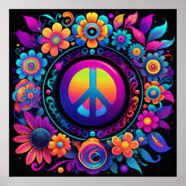 Frieden, Liebe und Blume Poster