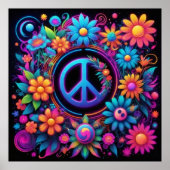 Frieden, Liebe und Blume Poster (Vorne)