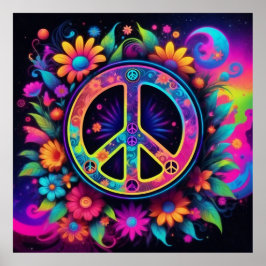 Frieden, Liebe und Blume Poster