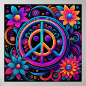 Frieden, Liebe und Blume Poster (Vorne)