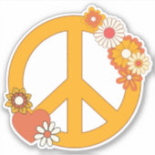 Frieden, Liebe und Blume Wasserdicht Aufkleber (Vorderseite)