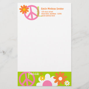 Frieden, Liebe und Blumen Briefpapier
