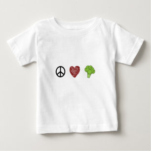 Frieden, Liebe und Brokkoli Baby T-shirt