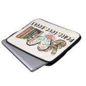 Frieden, Liebe und Bücher Laptopschutzhülle (Vorne Knopf)