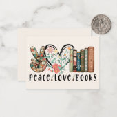 Frieden, Liebe und Bücher Mitteilungskarte (Vorderseite/Rückseite Beispiel)