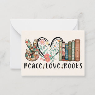 Frieden, Liebe und Bücher Mitteilungskarte