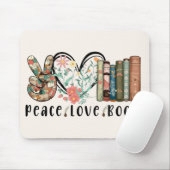 Frieden, Liebe und Bücher Mousepad (Mit Mouse)