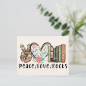 Frieden, Liebe und Bücher Postkarte (Stehend Vorderseite)