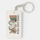 Frieden, Liebe und Bücher Schlüsselanhänger (Rückseite)
