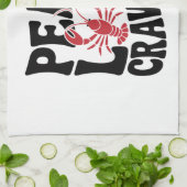 Frieden Liebe und Cajun-Flusskrebse Geschirrtuch (Gefaltet)
