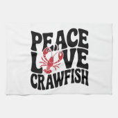 Frieden Liebe und Cajun-Flusskrebse Geschirrtuch (Horizontal)