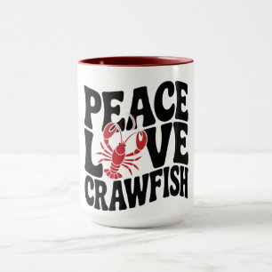 Frieden Liebe und Cajun-Flusskrebse  Tasse