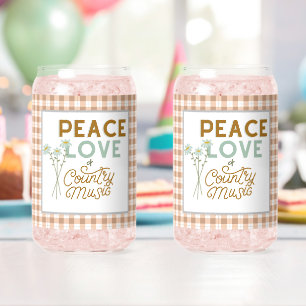 Frieden Liebe und Country-Musik Dosenglas