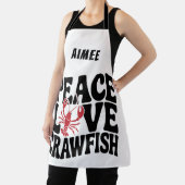 Frieden Liebe und Crawfish Cajun Name Schürze (InSitu)