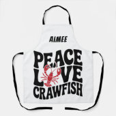 Frieden Liebe und Crawfish Cajun Name Schürze (Vorderseite)
