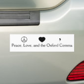 Frieden, Liebe und das Oxford-Komma Autoaufkleber (Auf Auto)