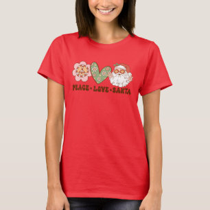 Frieden, Liebe und der Weihnachtsmann-T - Shirt
