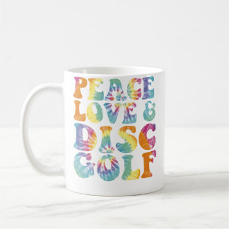 Frieden Liebe Und Disc Golf Gedruckter Tie Dye Kaffeetasse