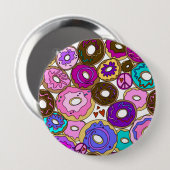 Frieden Liebe und Donuts Button (Vorne & Hinten)
