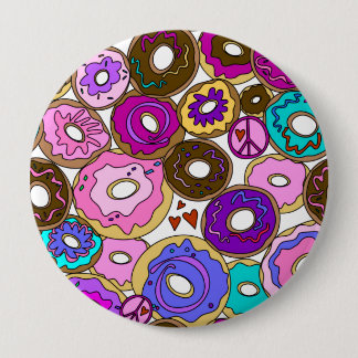 Frieden Liebe und Donuts Button
