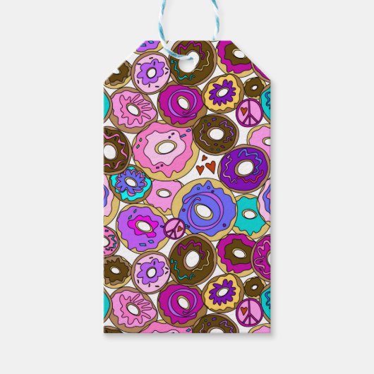 Frieden Liebe und Donuts Geschenkanhänger (Vorderseite)