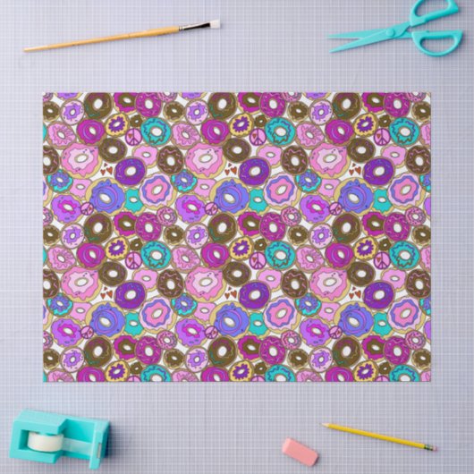Frieden Liebe und Donuts Seidenpapier (Basteln)