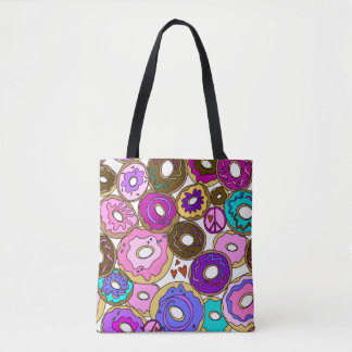 Frieden Liebe und Donuts Tasche