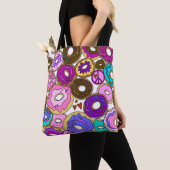 Frieden Liebe und Donuts Tasche (Von Nahem)