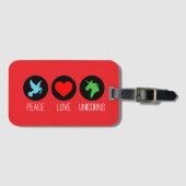 Frieden Liebe und Einhörner Gepäckanhänger (Vorderseite (Horizontal))