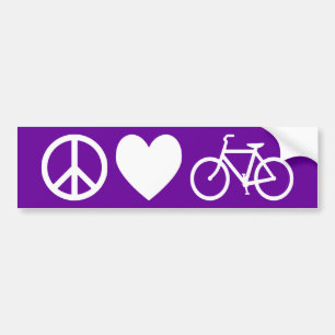 Frieden Liebe und Fahrräder Autoaufkleber