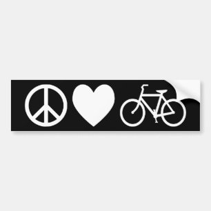 Frieden Liebe und Fahrräder Autoaufkleber