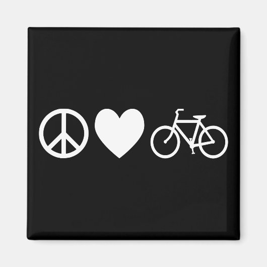 Frieden Liebe und Fahrräder Magnet (Vorne)