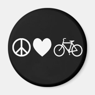Frieden Liebe und Fahrräder Magnet