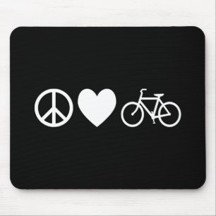 Frieden Liebe und Fahrräder Mousepad