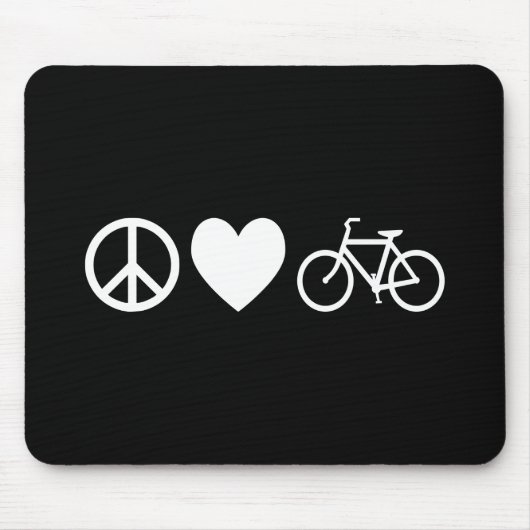 Frieden Liebe und Fahrräder Mousepad (Vorne)
