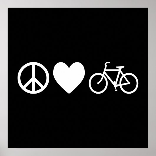 Frieden Liebe und Fahrräder Poster (Vorne)